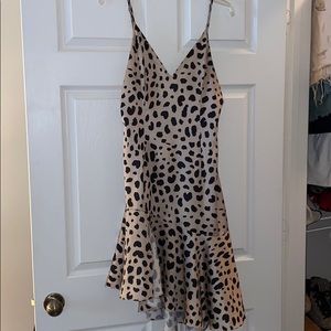 Silky, asymmetrical cheetah dress